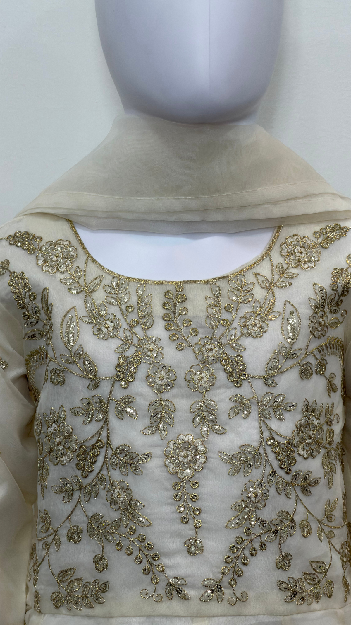Motif Girls Organza Embroidered Suit-682