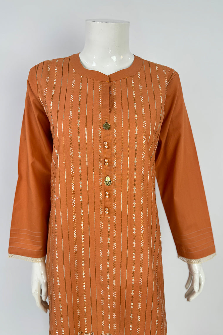 Motif Cotton Embroidered Kurta