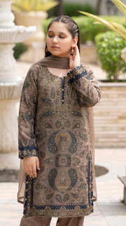 Motif Girls Embroidered Munar Suit-690