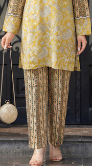 Motif Cambric Embroidered Co-Ord Set-005