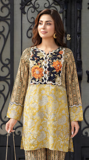 Motif Cambric Embroidered Co-Ord Set-005