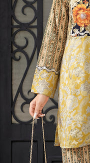 Motif Cambric Embroidered Co-Ord Set-005