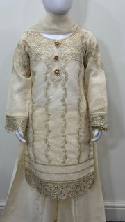 Motif Girls Cotton Embroidered Suit-676