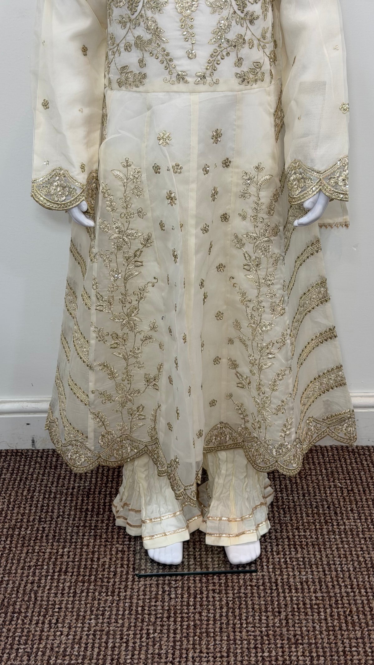 Motif Girls Organza Embroidered Suit-682