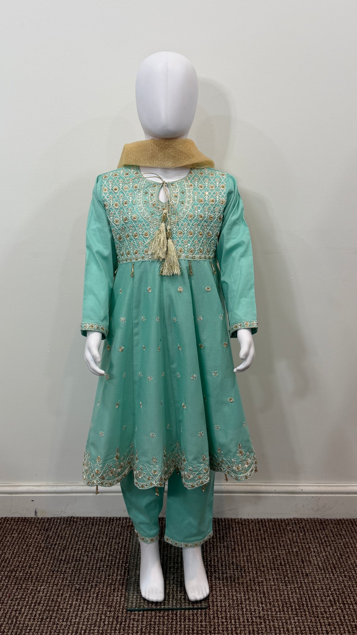 Motif Girls Cotton Embroidered Suit-26407