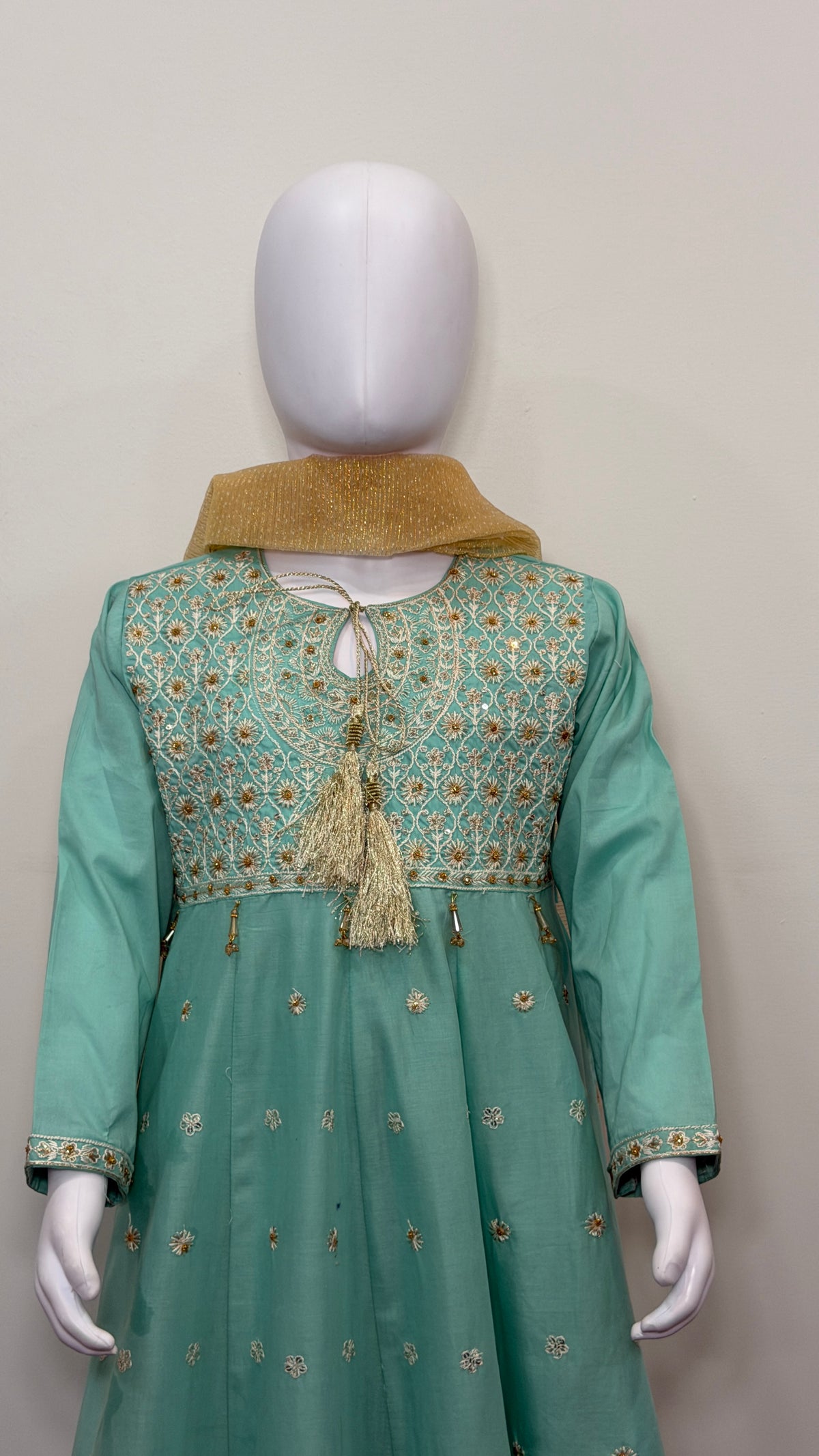 Motif Girls Cotton Embroidered Suit-26407