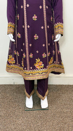 Motif Girls Chiffon Embroidered Suit-040