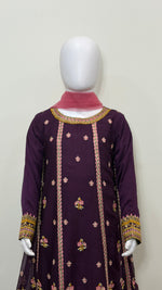 Motif Girls Chiffon Embroidered Suit-040