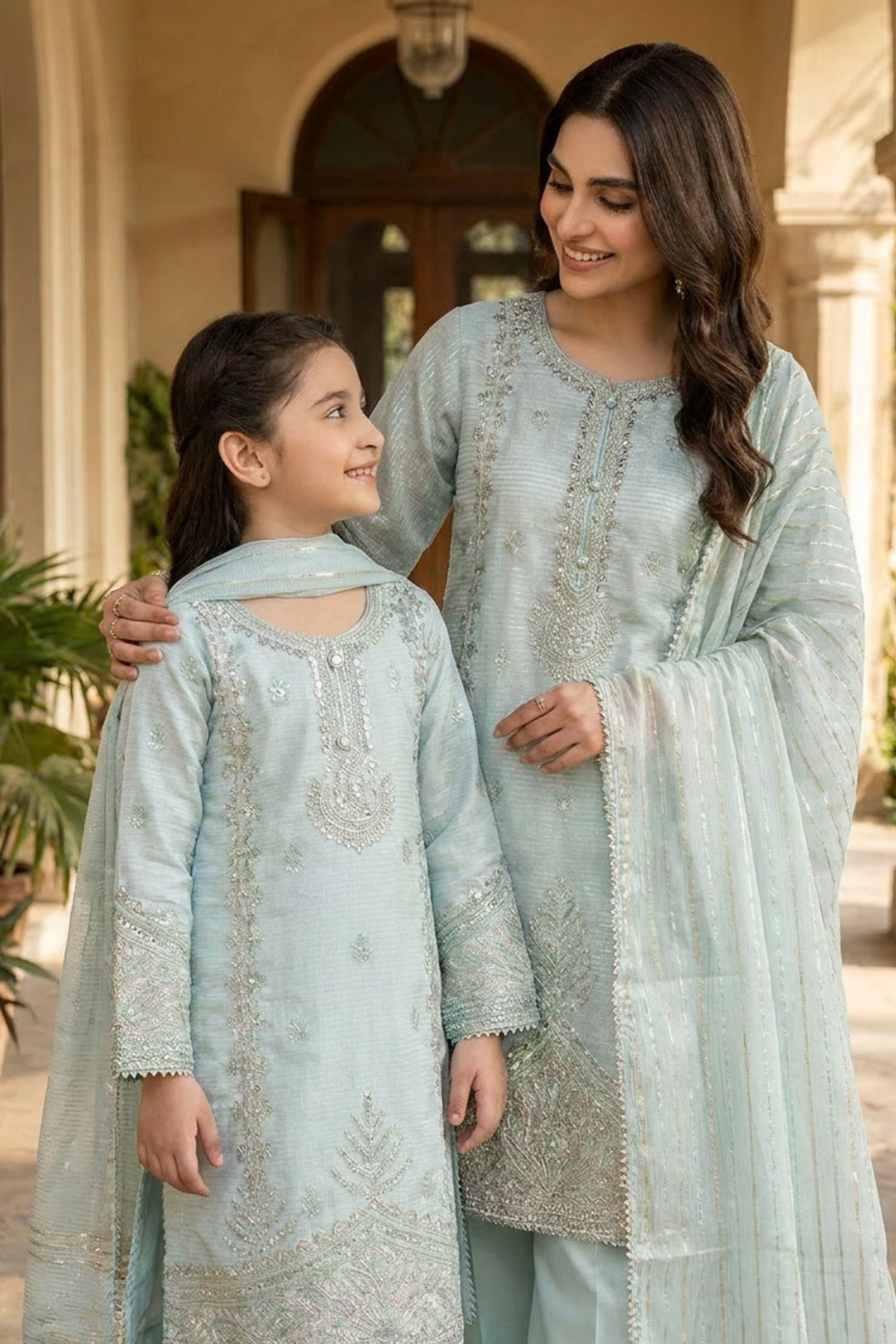 Motif Embroidered Munar Suit-4134