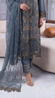 Motif Jacquard Embroidered Suit-3996