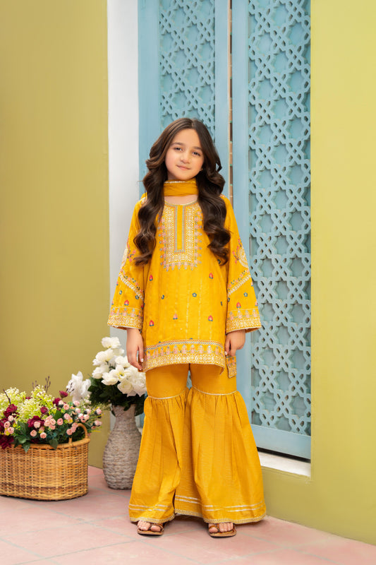 Motif Lawn Embroidered Suit-014