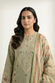 Motif Khaddar Embroidered Suit-074