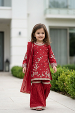 Motif Kids Printed Embroidered Suit-26567