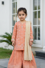 Motif Girls Embroidered Viscose Suit-693