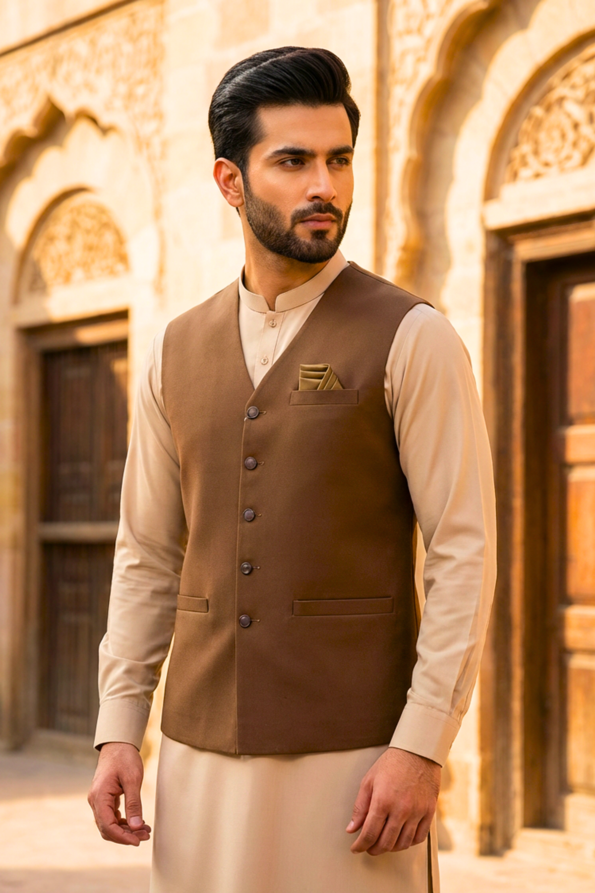 Motif Men's Waistcoat-2866