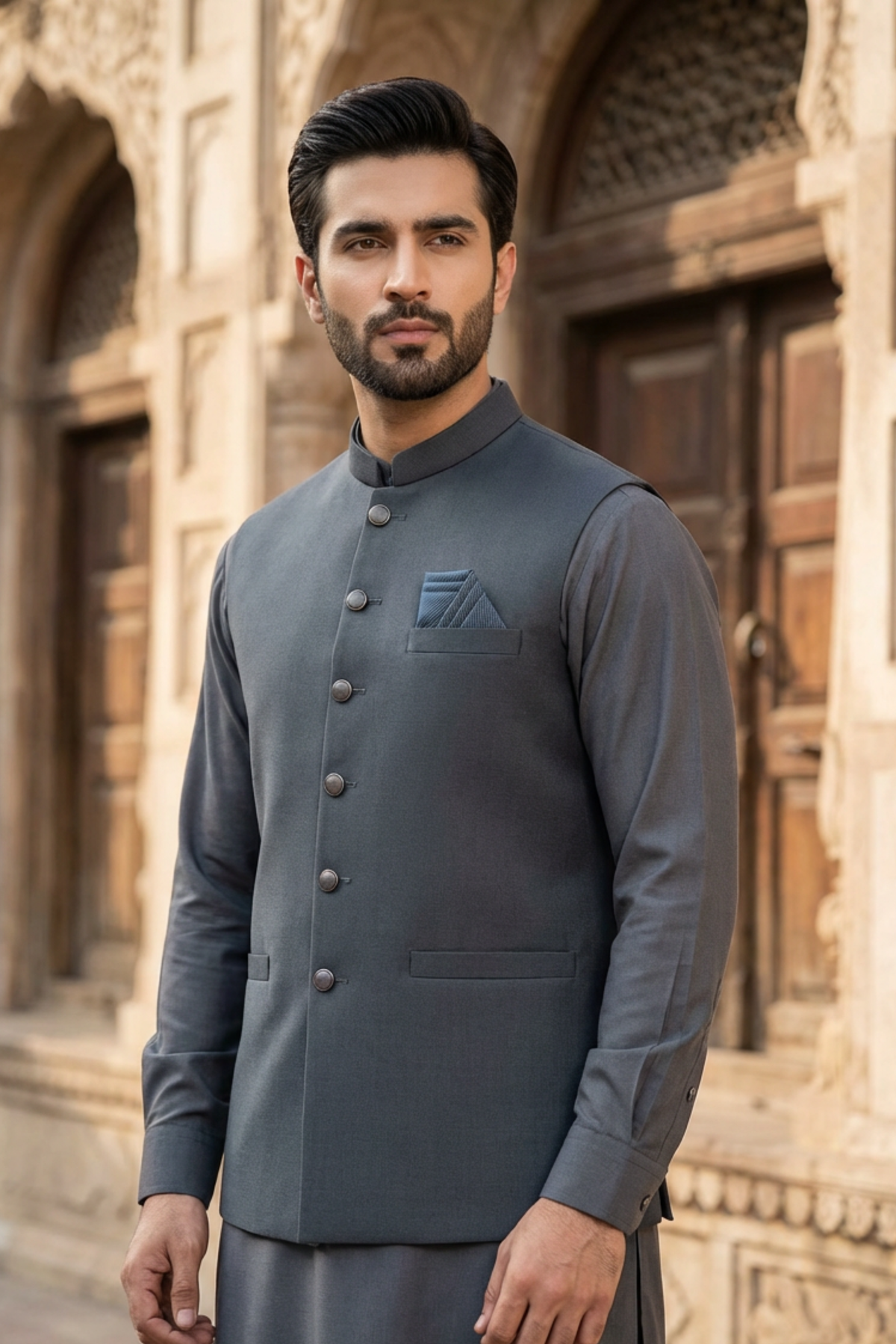 Motif Men's Waistcoat-2630