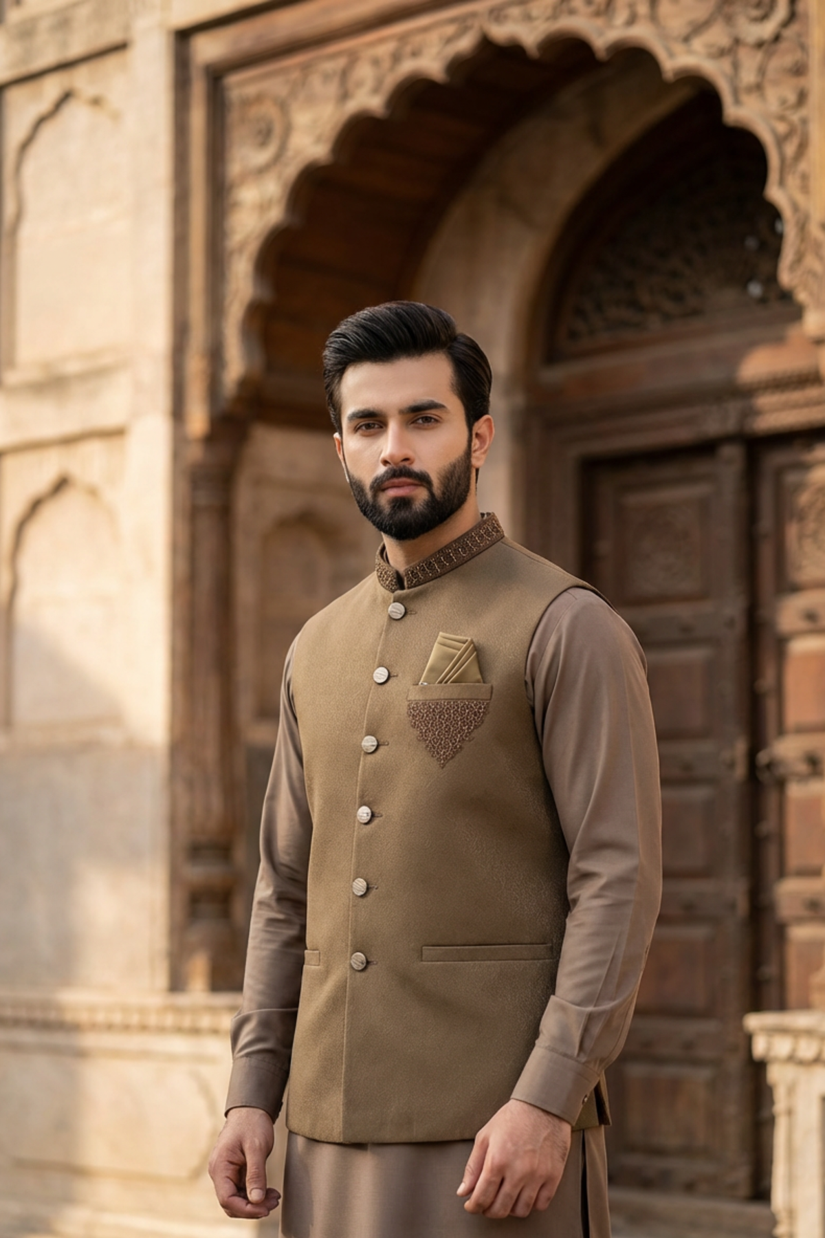 Motif Men's Waistcoat-2978