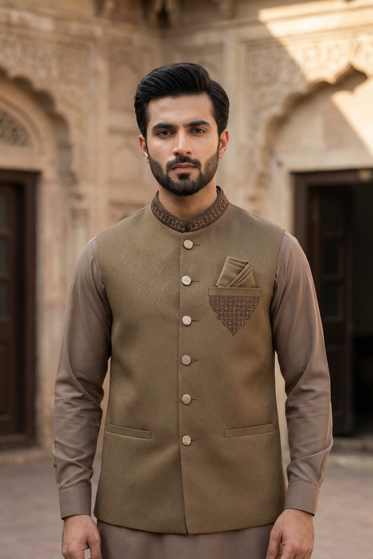 Motif Men's Waistcoat-2978