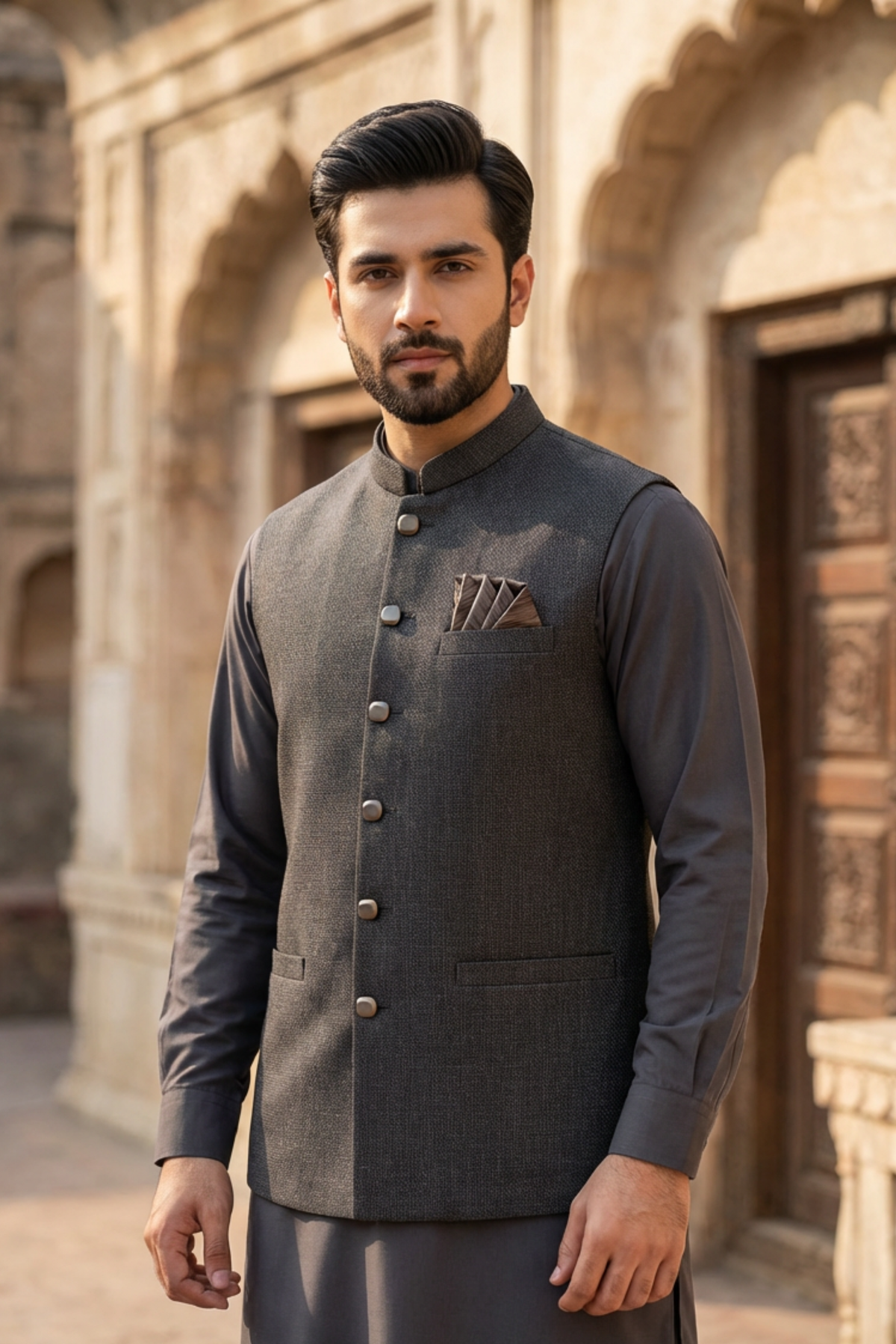 Motif Men's Waistcoat-8068
