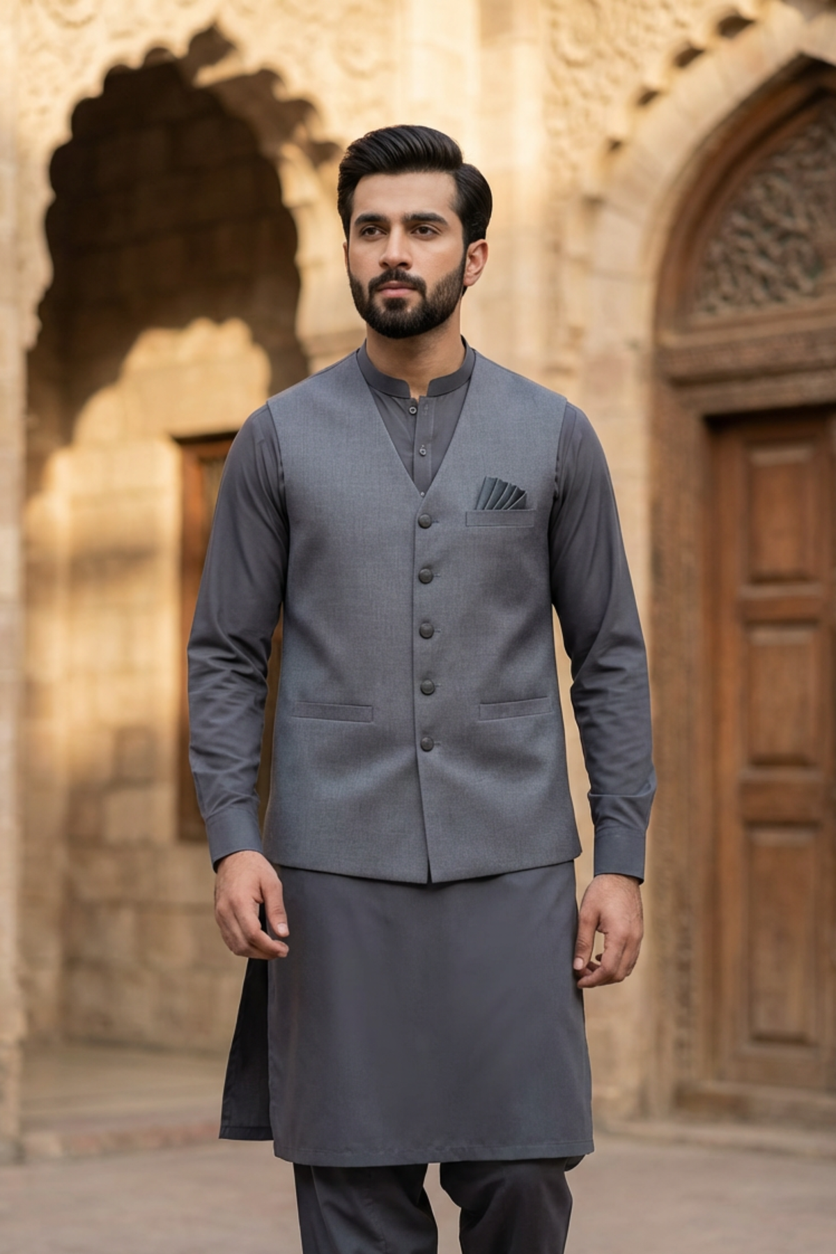Motif Men's Waistcoat-8084