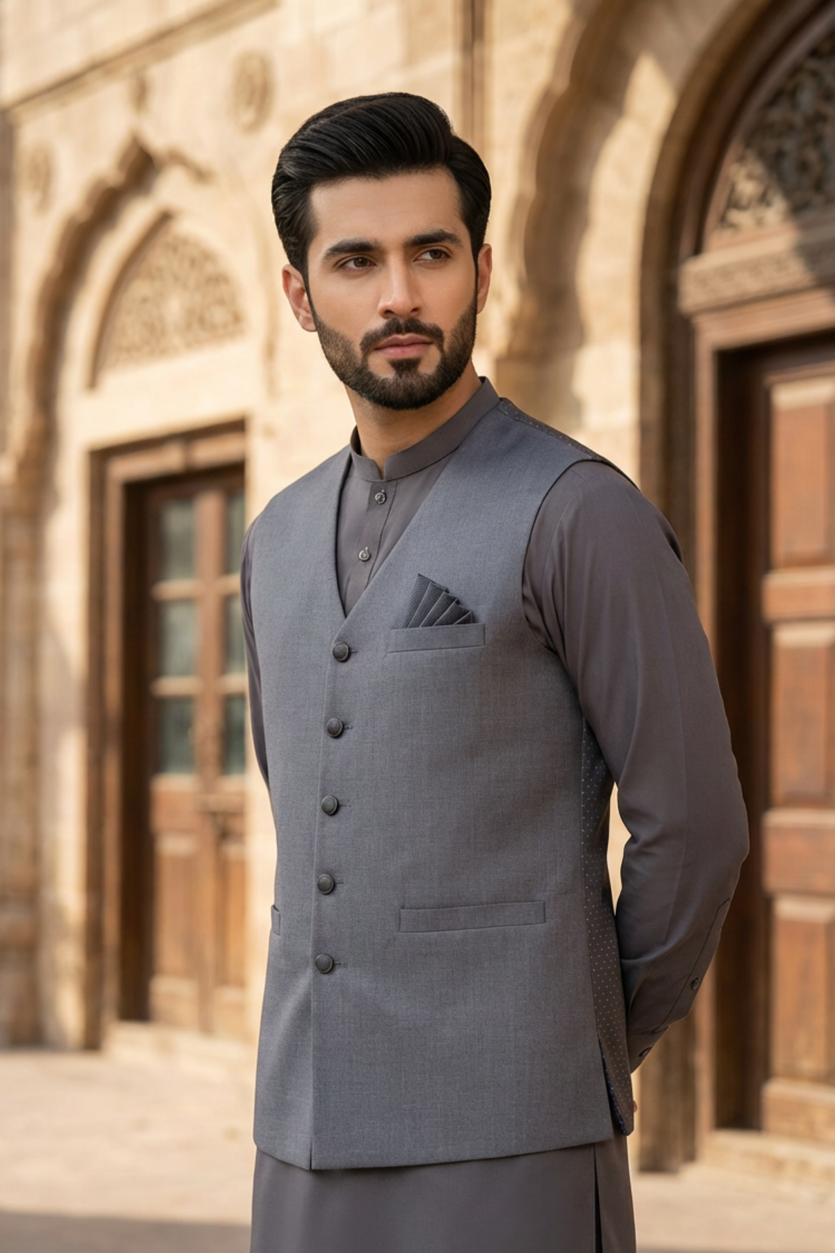 Motif Men's Waistcoat-8084