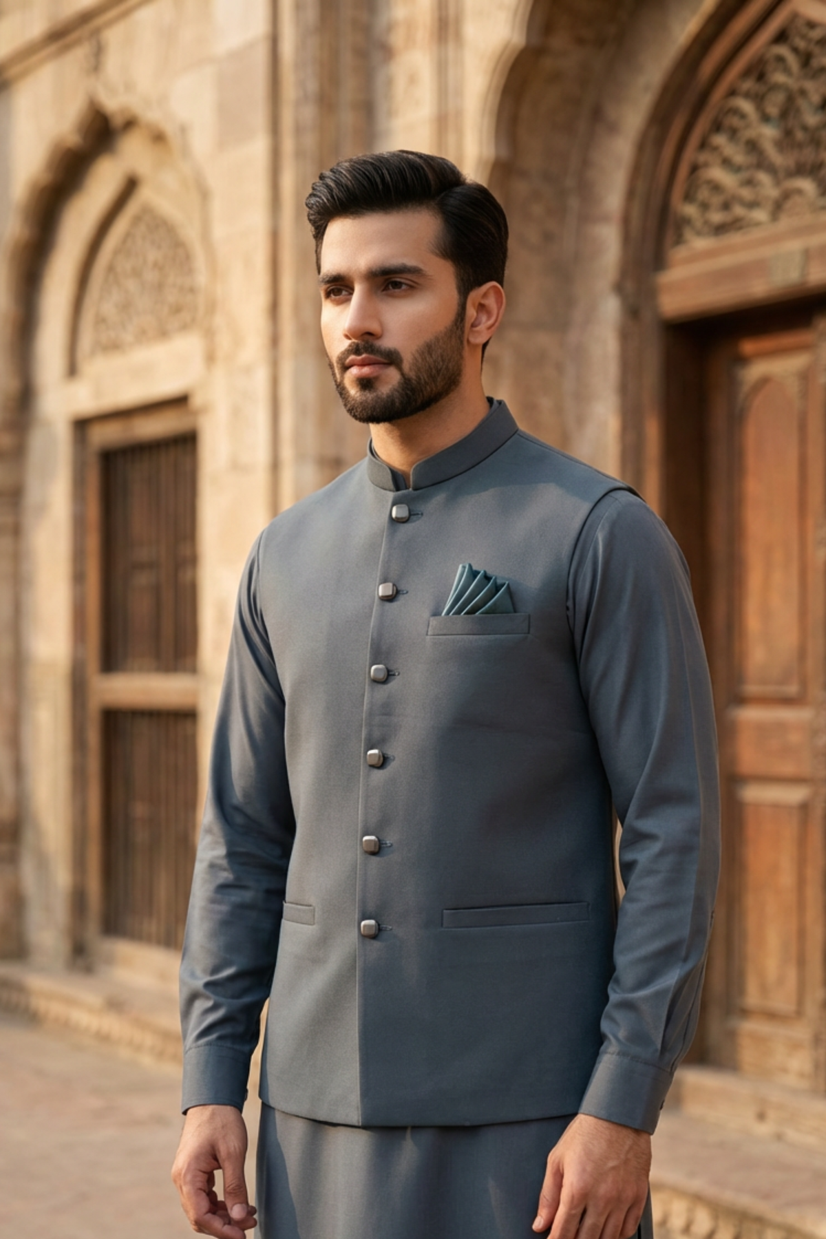 Motif Men's Waistcoat-8011-2