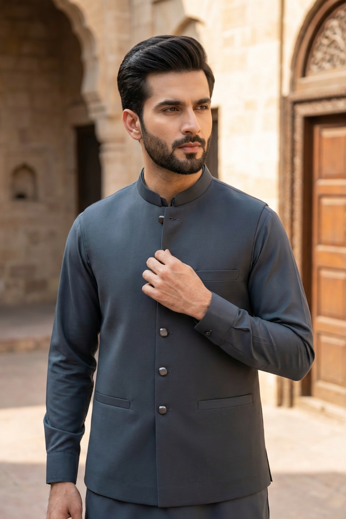 Motif Men's Waistcoat-8011-2