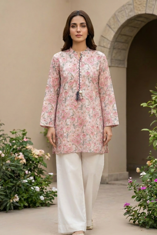 Motif Printed Cambric Suit-011