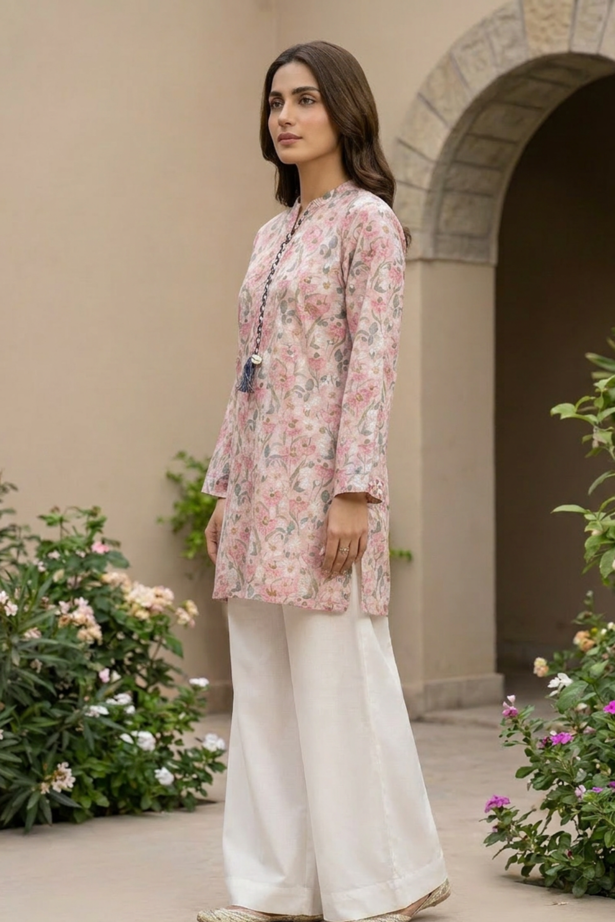 Motif Printed Cambric Suit-011