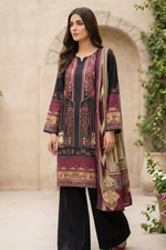 Motif Printed Cambric Suit-014
