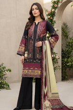 Motif Printed Cambric Suit-014