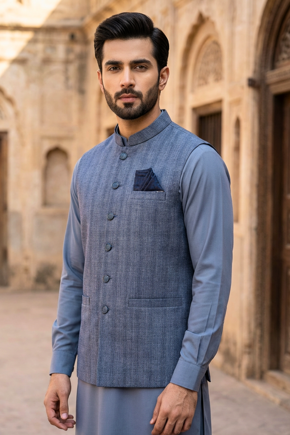 Motif Men's Waistcoat-2707