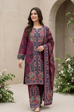 Motif Cambric Printed Suit-013