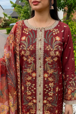 Motif Embroidered Jacquard Suit-004
