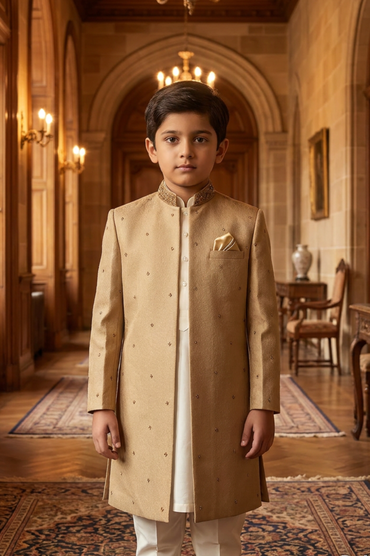 Motif Boys Sherwani Suit-1169