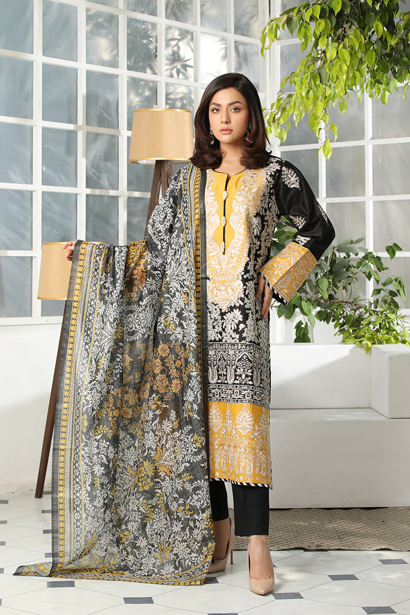 Cotton Embroidered Suit