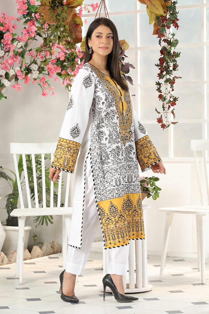 cotton embroidered suit