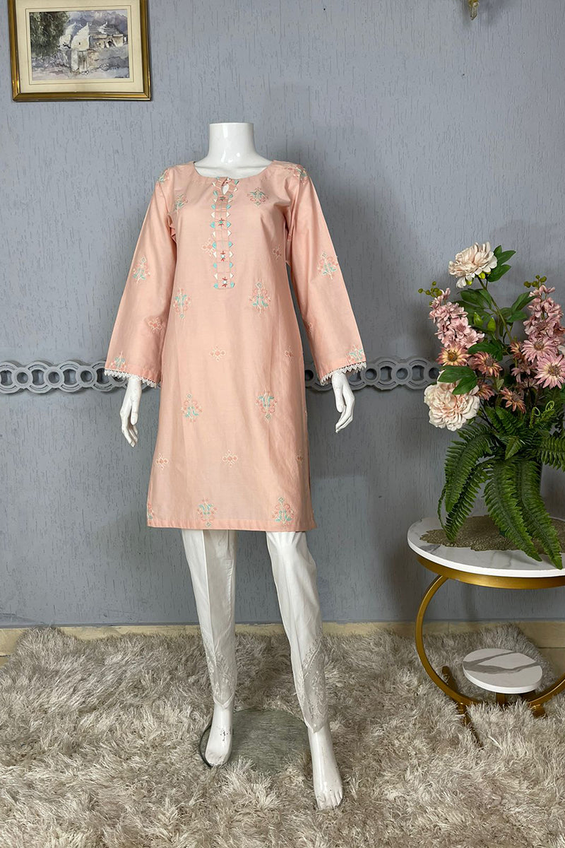Motif Lawn Embroidered Shirt