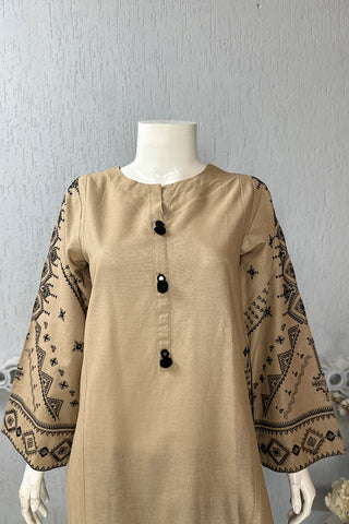 Motif Lawn Embroidered Shirt