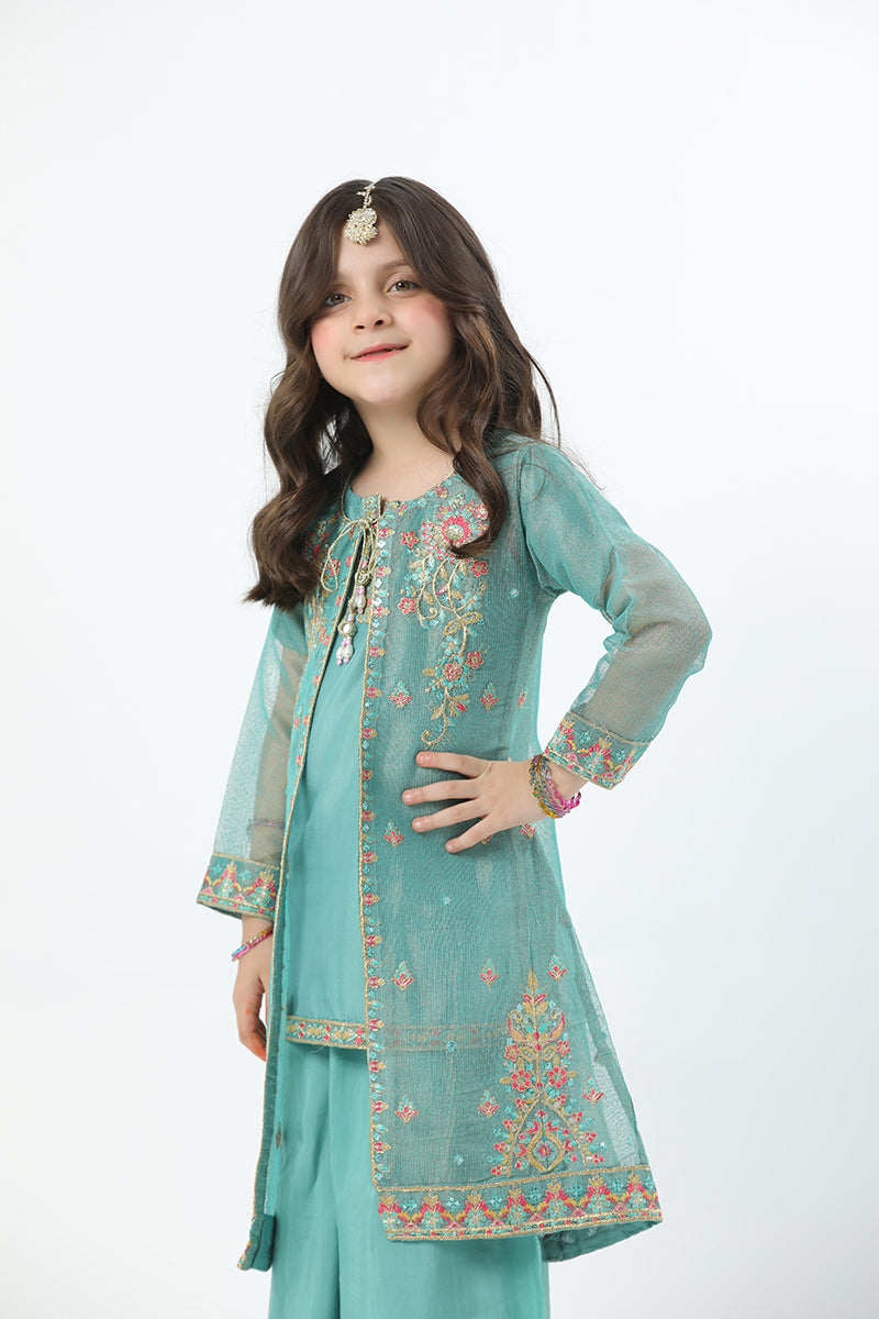 Motif Girls Khaddi Net Embroidered Suit