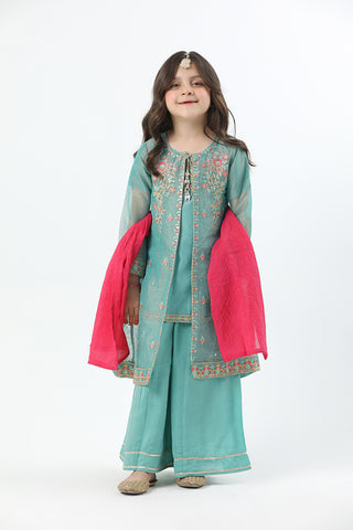 Motif Girls Khaddi Net Embroidered Suit
