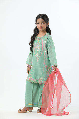 Motif Kids Lawn Embroidered Suit