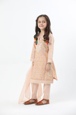 Motif Girls Lawn Embroidered Suit