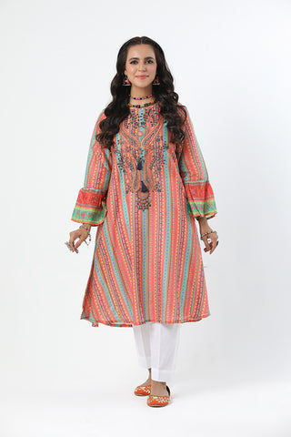 Motif Lawn Embroidered Frock