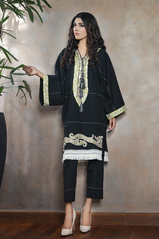 Motif Jute Embroidered Suit.