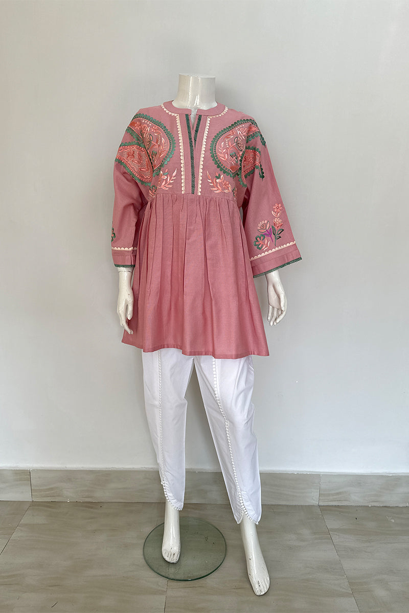 Motif Khaddar Embroidered Frock