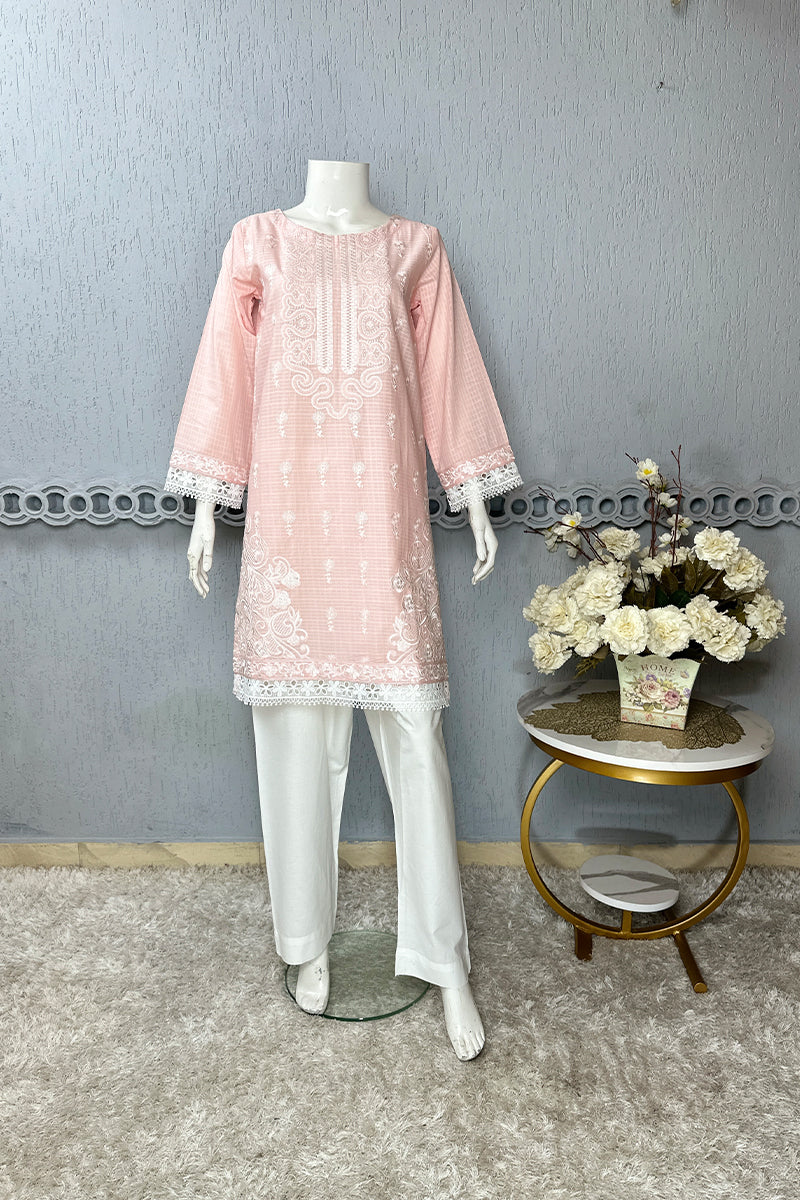 Motif Cotton Embroidered Kurta