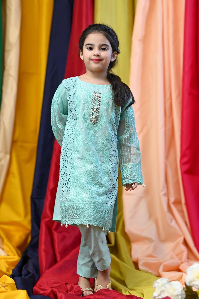 Girls Embroidered Suit