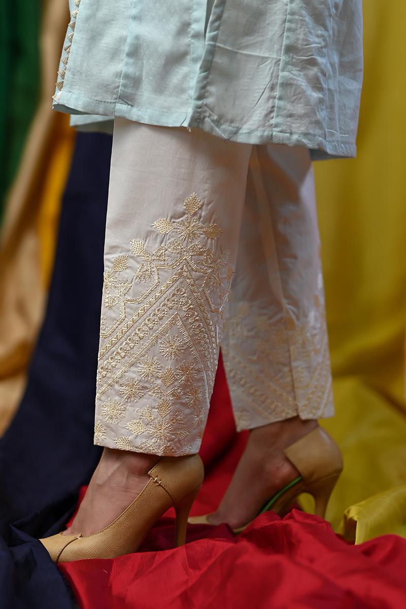 Motif Cotton Embroidered Trousers - Motif UK